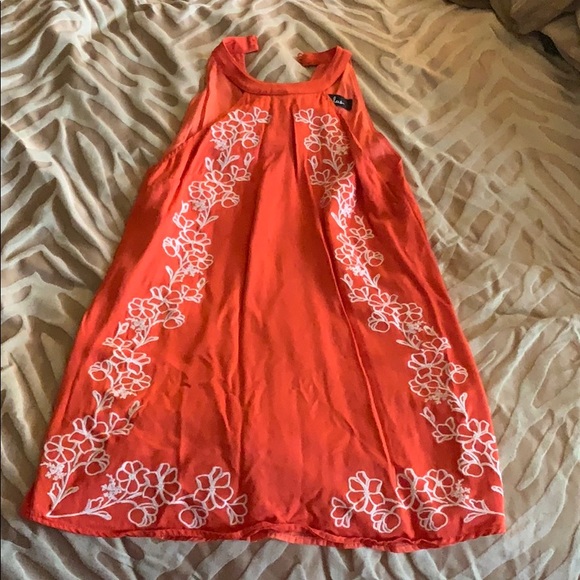 Lulus Dresses & Skirts - Lulu's Orange Floral Midi Dress